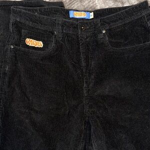 Empyre Black Corduroy Pants with Vibrant Logo